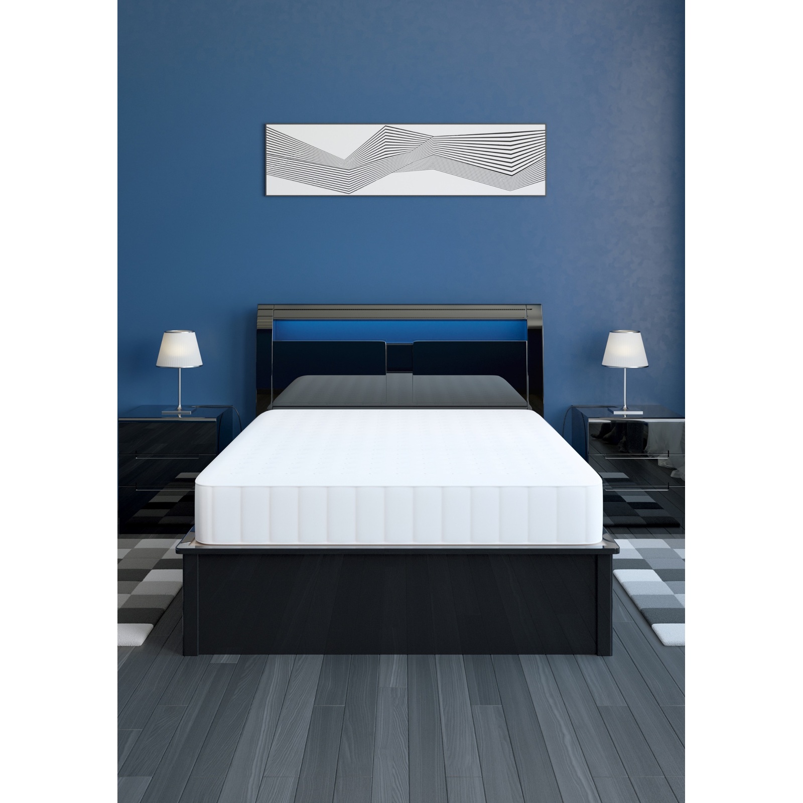 305 High Gloss Storage Bed – White