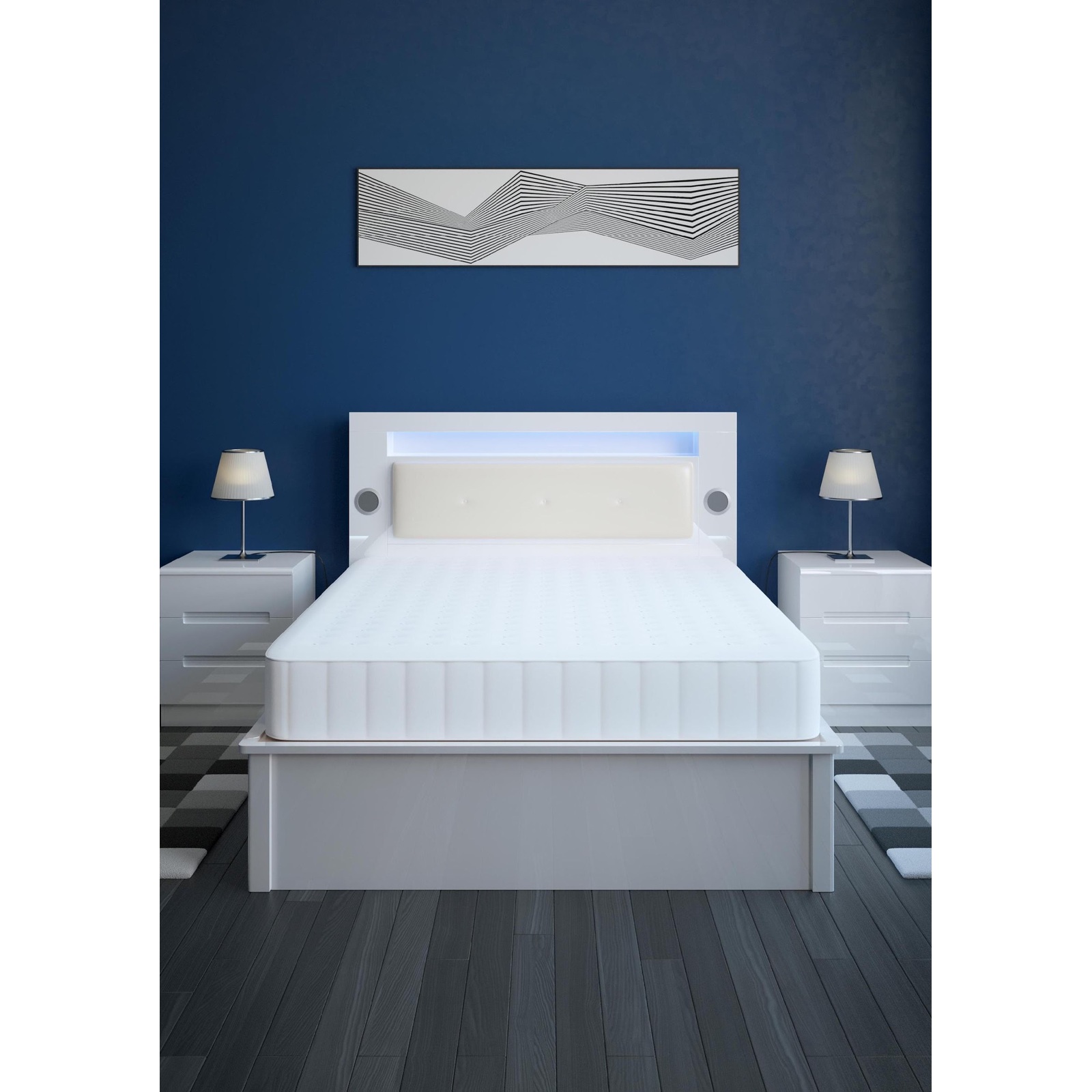 307 High Gloss Storage Bed – White