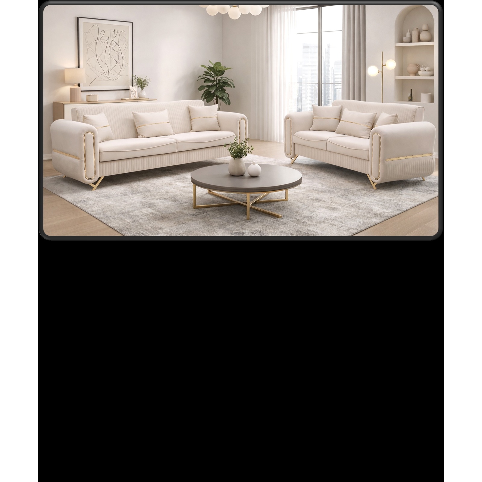 Oval Sofa Collection – Cream