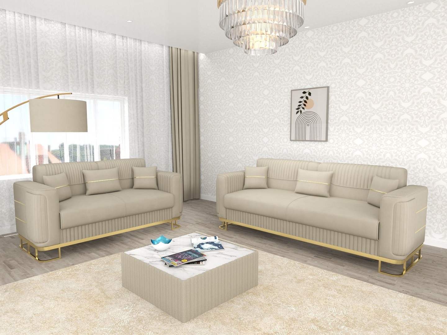 Fashion 3+2 Sofa Bed Set