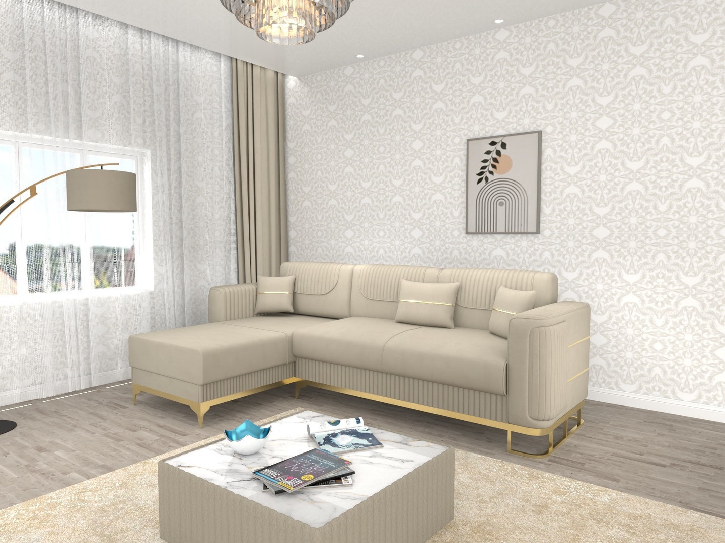 Fashion L-Shape Sofa Bed