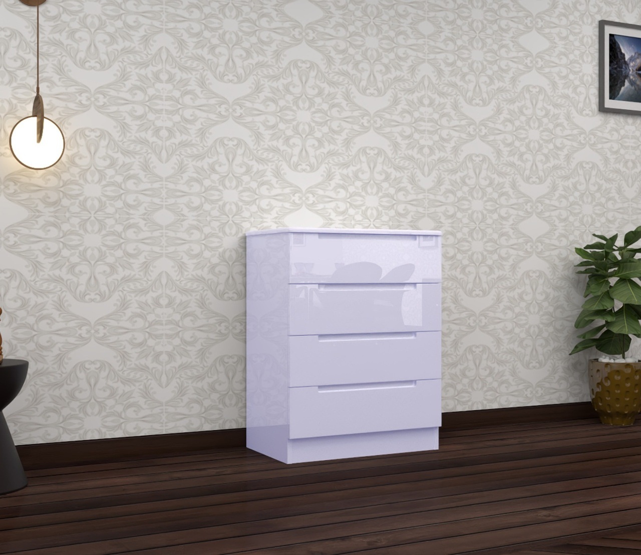 Luna 4 Drawer High Gloss Chest
