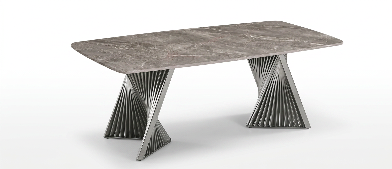 Twisted Base Marble Coffee Table