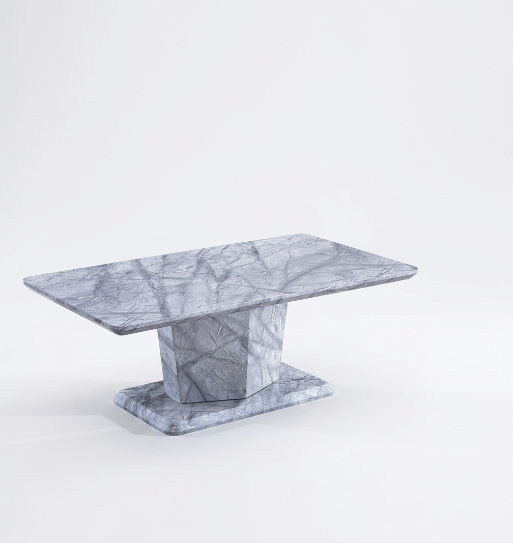 Pedestal Marble Effect Coffee Table