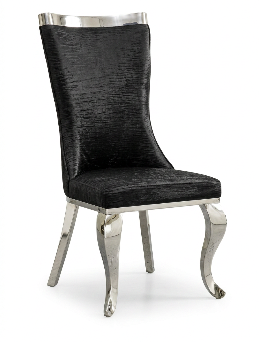 Chrome Velvet Dining Chair (2)