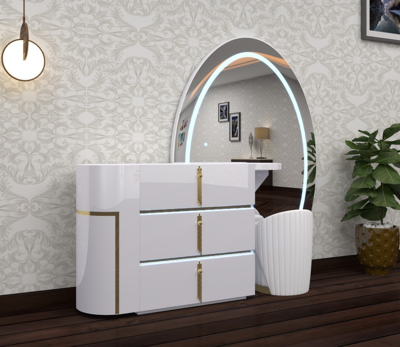 Aurora LED Dressing Table