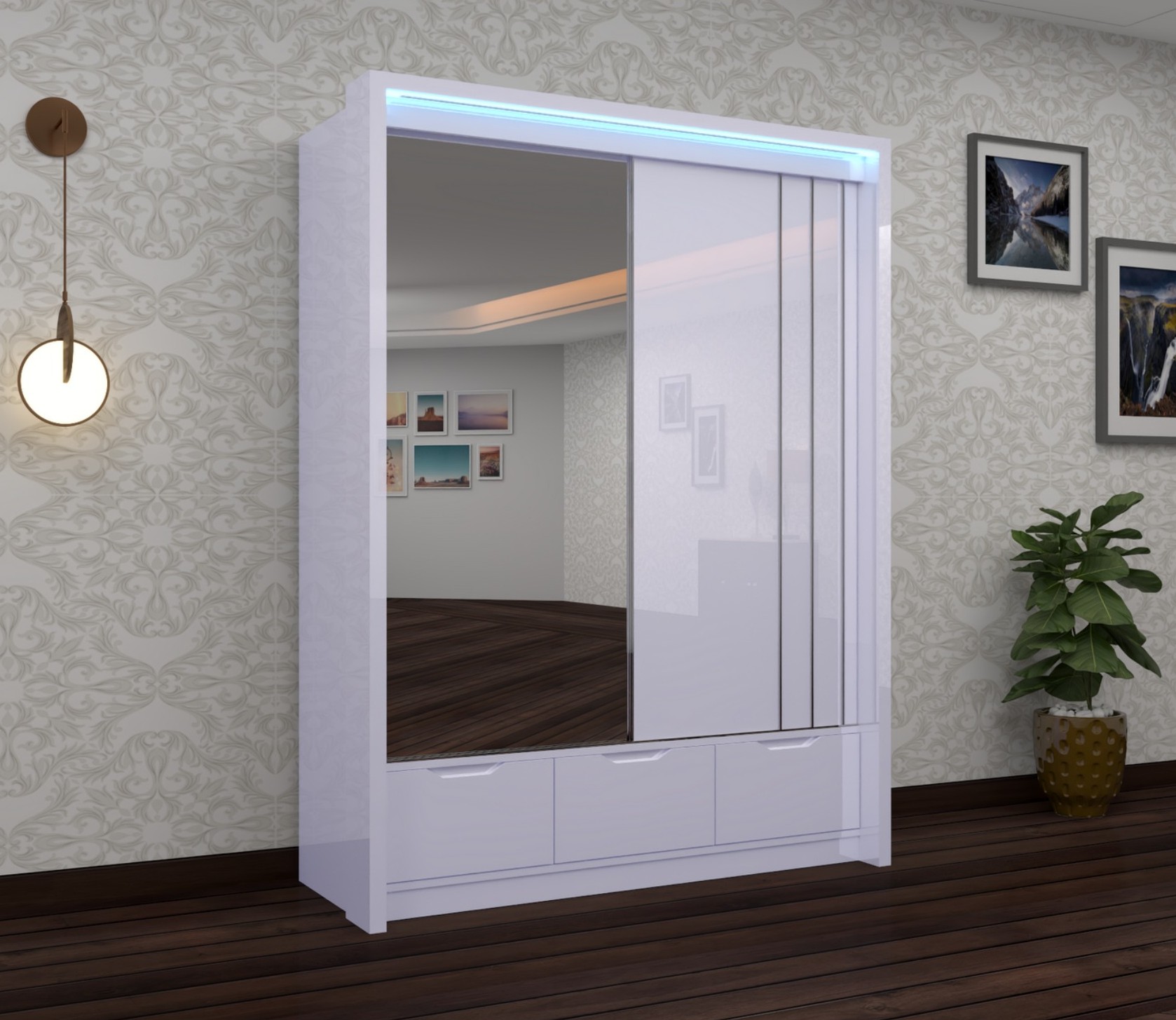 Cairo 165cm Sliding Wardrobe