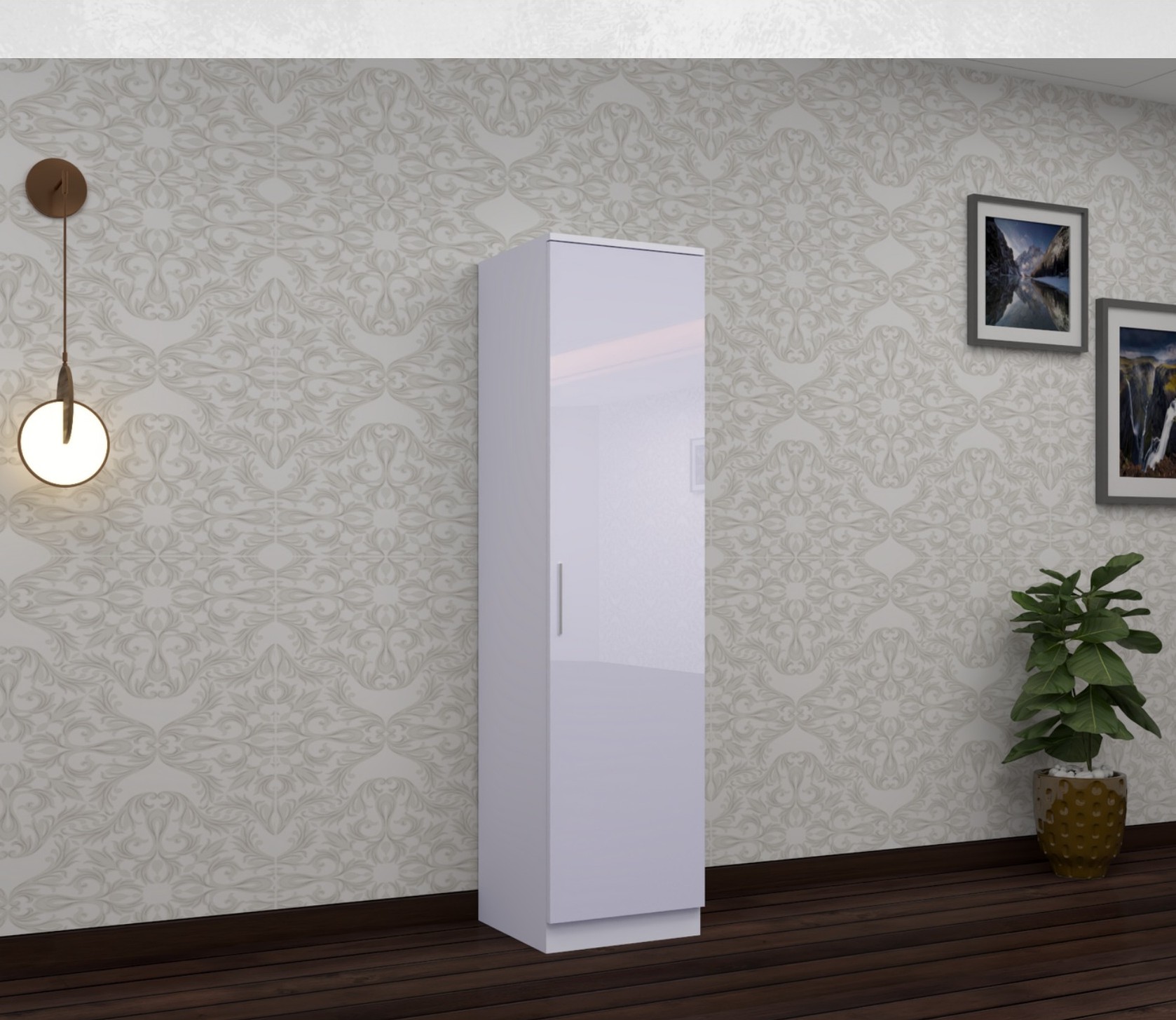 Oslo 1 Door High Gloss Wardrobe 40cm